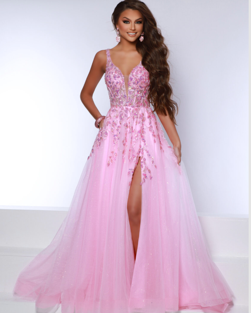 2 cute prom dresses 2Cute 24232 75-246 / Pink / 10 and an A premium leather shoes Length:Floor Length Contrast Trim Sleeveless Crepe