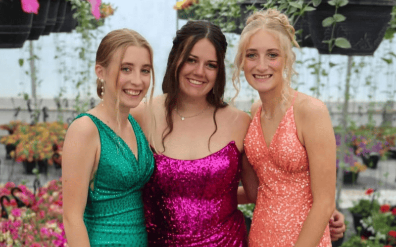 three friends prom dress shopping at Twirl Prom