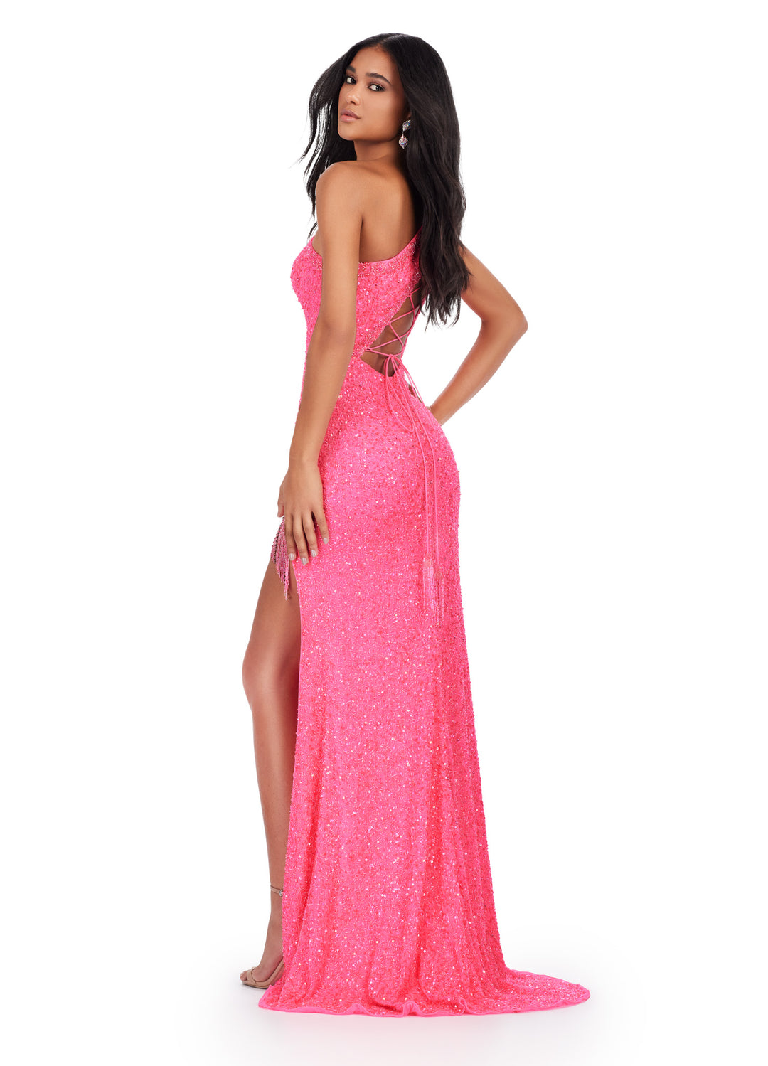 ashley lauren hot pink dress Ashley Lauren 11437