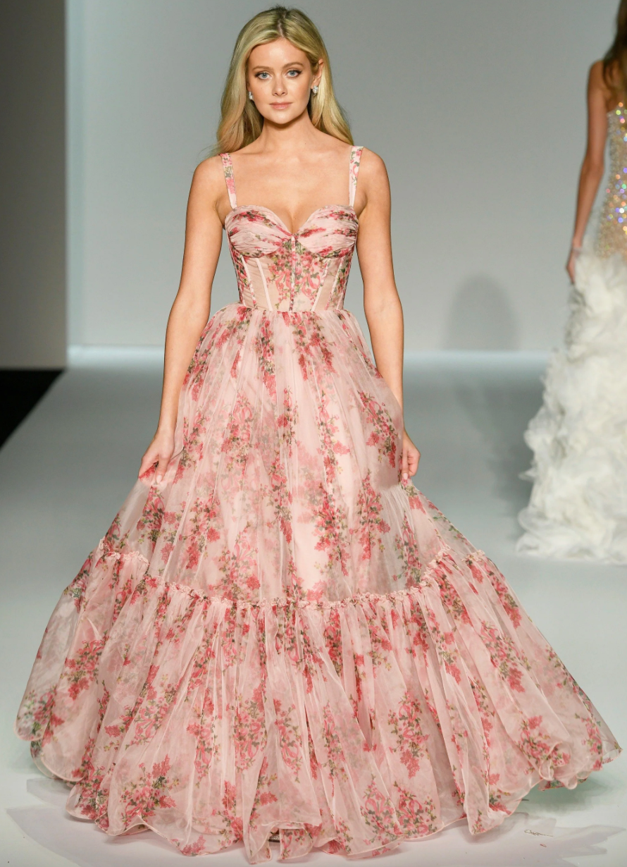 Sherri Hill Floral Print Prom Dress 57208 BLUSH/RED Print / 0 Sherri Hill Floral Print Prom Dress 57208 BLUSH/RED Print / 0