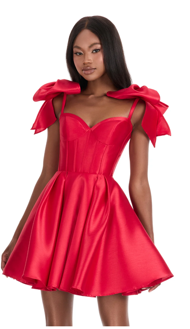red ashley lauren dress ASHLEYlauren 12287