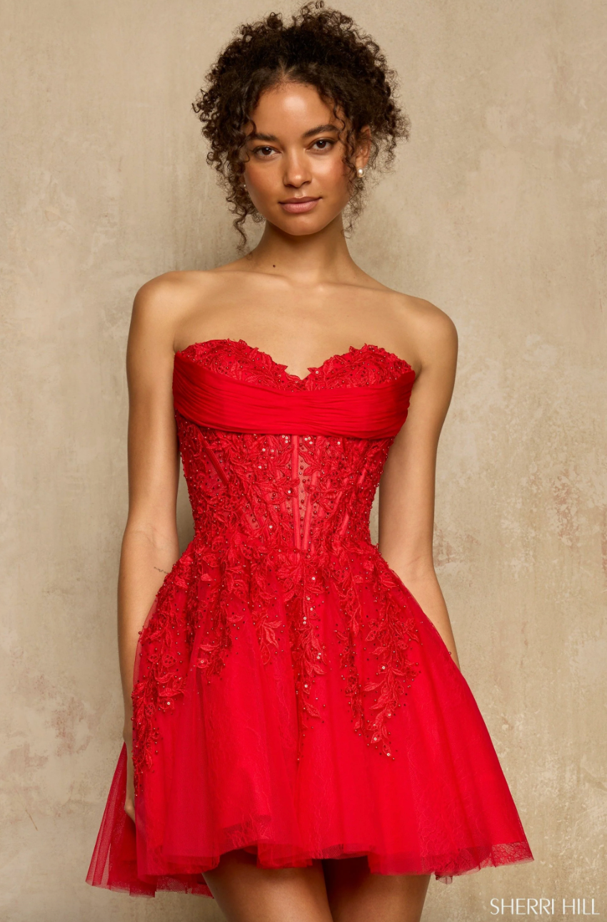 red homecoming dresses sherri hill Dress 56996 Royal are the color options for prom dress style 55115 by Sherri Hill. Sherri Hill Red Dresses