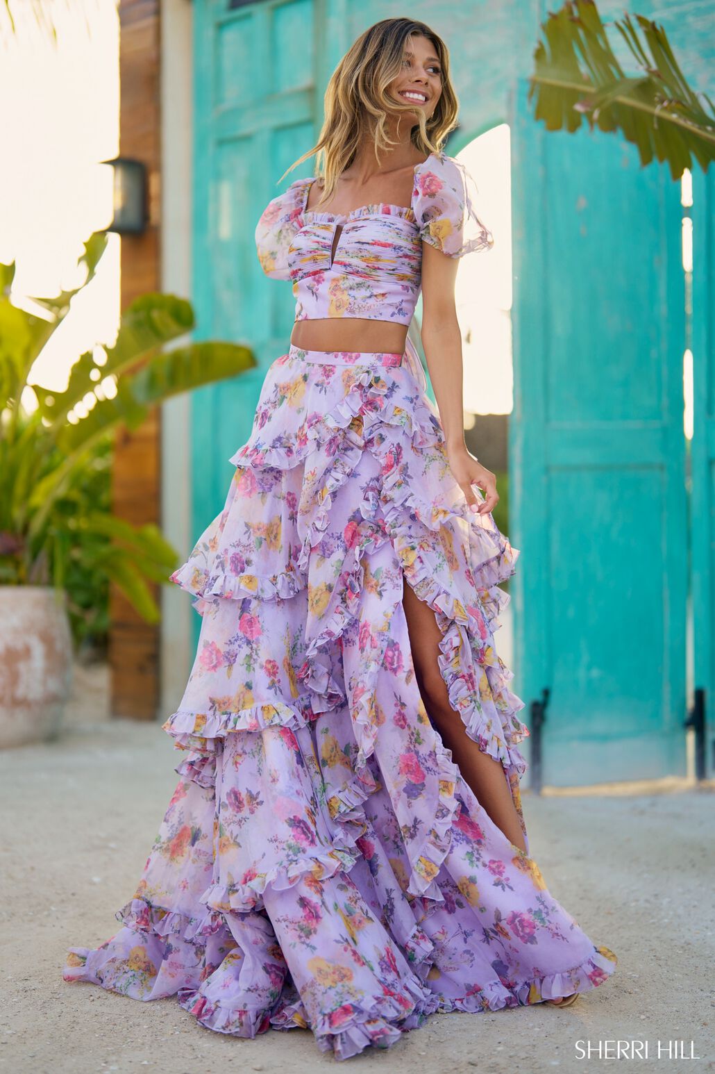 Sherri Hill 56024 Dress | Sherri Hill Dresses | Formal Approach 4 / Lilac Print Sherri Hill 56024 Dress | Sherri Hill Dresses | Formal Approach 4 / Lilac Print